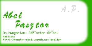 abel pasztor business card